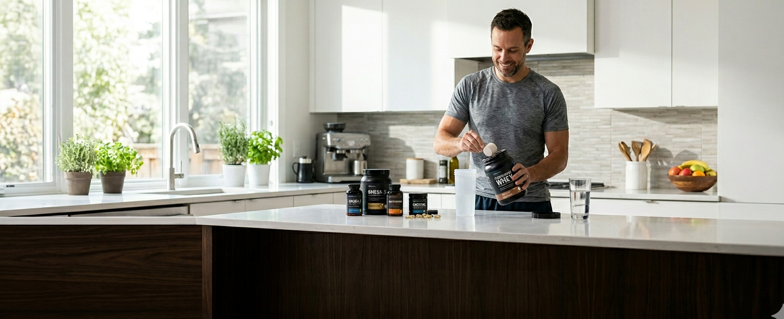 Thomas prépare ses suppléments du matin